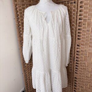Elizabeth and James Cotton Eyelet Pullover Dress Lined Summer Timeless size M